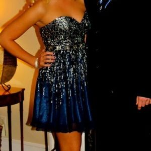 Sherri Hill blue sequin dress- size 6
